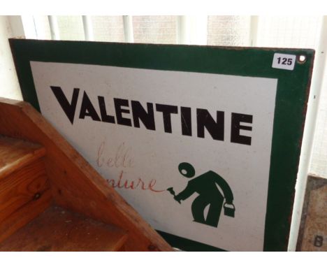 French enamel shop sign for "Valentine - belle peinture"