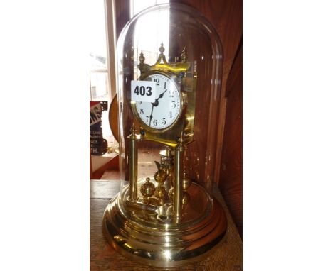 Skeleton clock with enamel dial