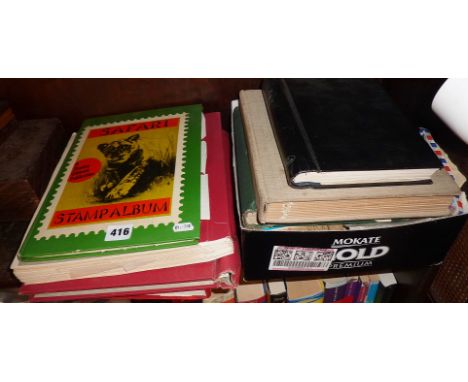 Stamp collection in 7 albums and inc. loose stamps - British, Commonwealth and some world