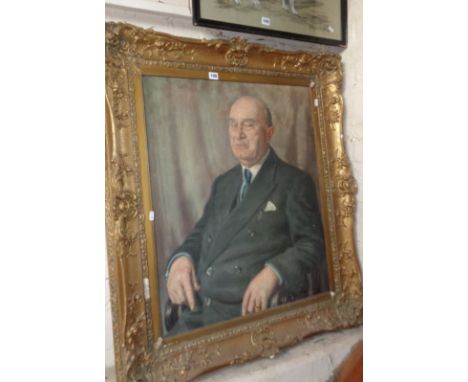 Bernard HAILSTONE (1910-1987) (WW2 fireman painter and society portrait painter) - large oil portrait on canvas of a gentlema