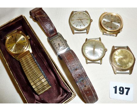 Vintage men's wrist watches, makers include Ingersoll, Freba, Marinemaster, Atrexa and Omnia