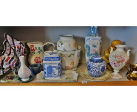 Shelf of assorted china and pottery