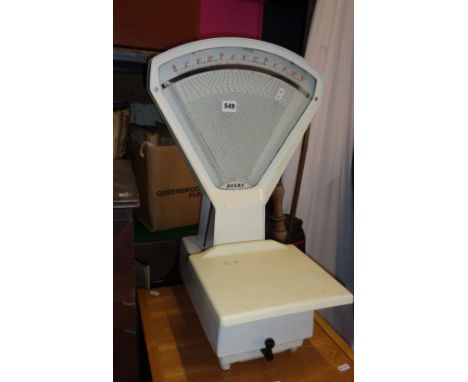 Set of old enamel Avery shop scales