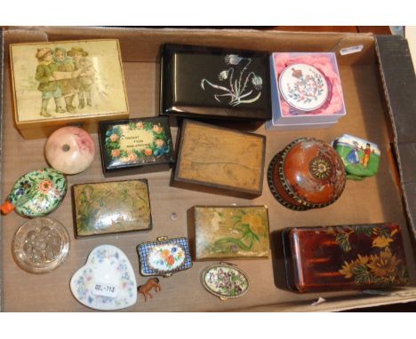 Early 20th c. souvenir trinket boxes, etc.