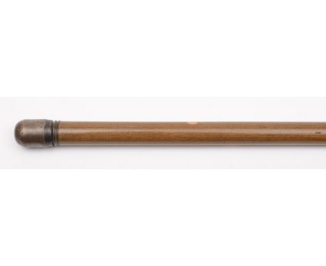 A 19th century novelty three-section artists walking stick: one section with dip pen, one with a pencil, the other with an in