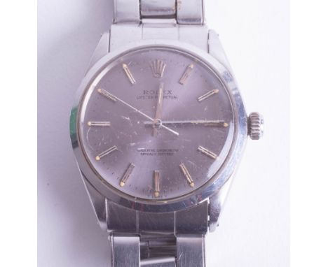 Rolex, a gents stainless steel oyster perpetual chronometer wristwatch with batten dial with Rolex tag numbered 1027/435,1921