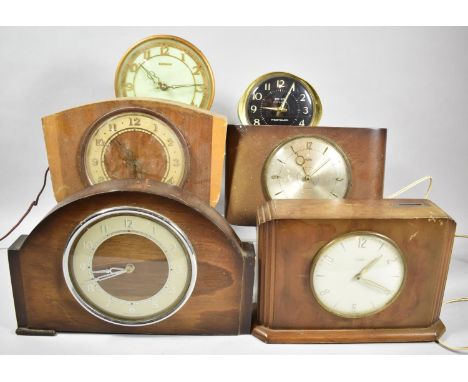 A Collection of Six Vintage Mantle Clocks, All In Need of Attention 