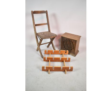 A Shelf Rack, Speaker Box and Folding Chair