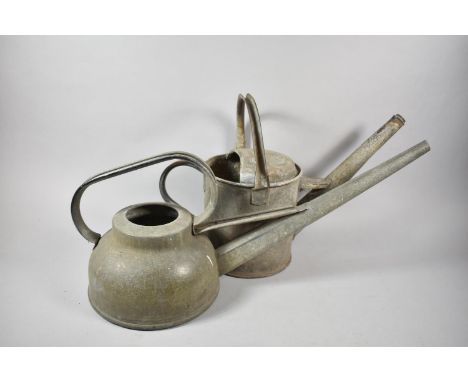 Two Galvanised Iron Vintage Watering Cans 