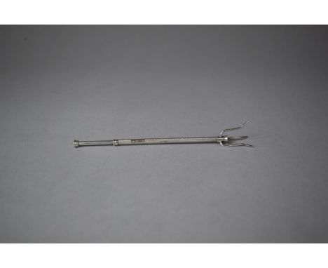 A Vintage Silver Ejectable Pickle Fork, Birmingham 1959, Edward Baker 