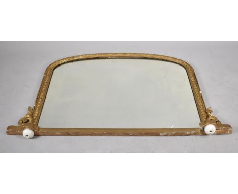 A Vintage Overmantle Mirror, Frame AF, 133cm wide 