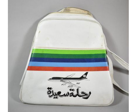 A Vintage Arabic Travel Bag Decorated with Boeing 747 having Pan Am Logo 