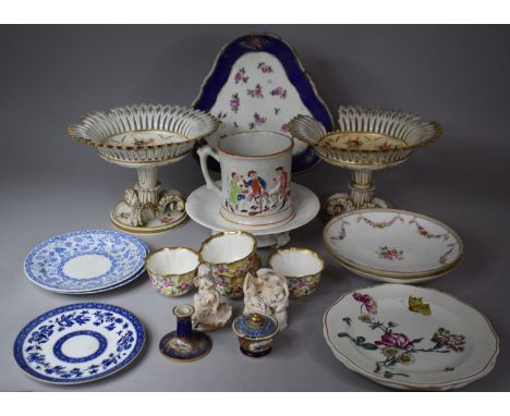 A Collection of 19th Century and Later Ceramics to Include a Pair of Coalport Table Centre Bowls with Reticulated Borders Sup