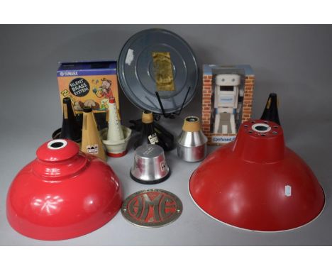 A Collection of Curios to Include 16mm Film, Yamaha Silent Brass System, Lamp Shade etc 