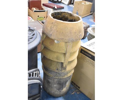 A Vintage Glazed Stoneware Chimney Pot, 78cm High 