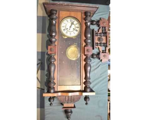 An Early 20th Century Wall Clock for Restoration, 88cm high 