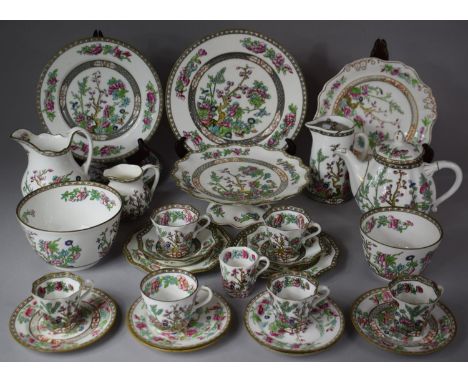 A Collection of Various Coalport Indian Tree Teawares to comprise Coffee Cans, Teapot Water Jug, Slop Bowl, Sugar, Slop Sauce