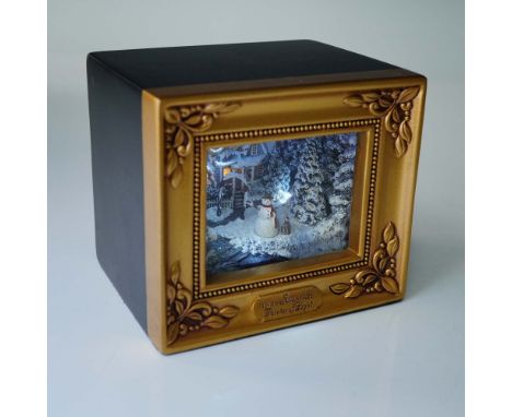 Three-dimensional illuminated miniature diorama titled "Blessings of Christmas", from the Gallery of Light series by Robert O
