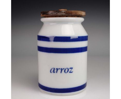 This vintage porcelain kitchen canister was produced by Lladro during its early years in Valencia, Spain, when the company al