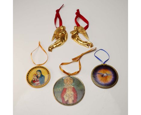 This 5-piece collection of flat ornaments from The Metropolitan Museum of Art features devotional imagery inspired by classic