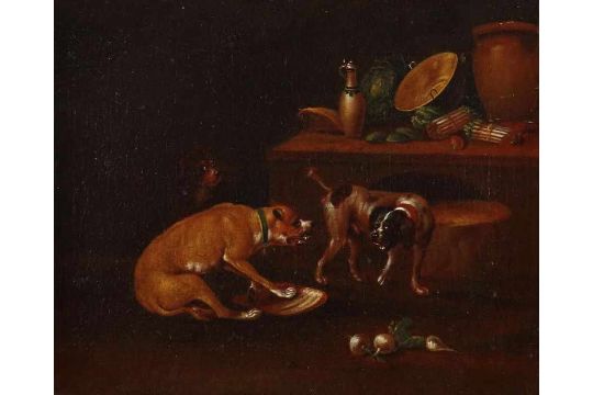 Fyt Jan Antwerpen 1611 1661 Ebenda Flamischer Maler Hunde In Der Kuche Zwei Hunde In Eine