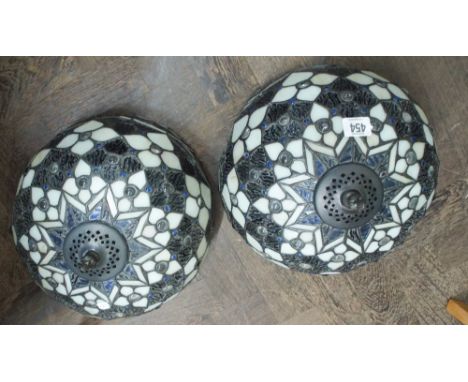 Two Tiffany style electric lamp shades 