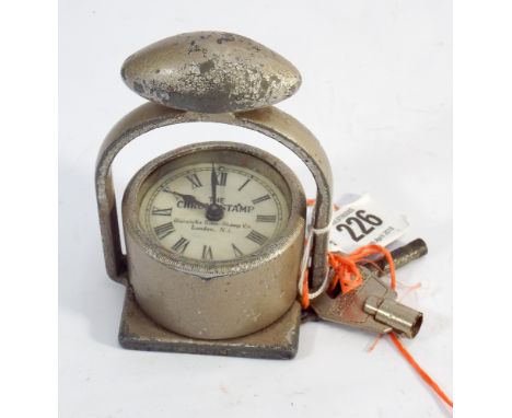 Time clock time stamp, The Chronostamp, made by Warwick Time - Stamp Co., London, N.1. complete with two keys