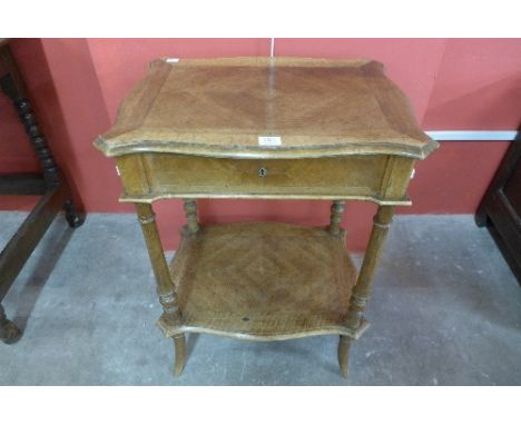 A 19th Century French lady's walnut jewellery table