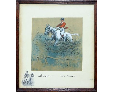 Snaffles (Charles Johnson Payne 1884-1967) Swagger - But A Workman, coloured lithograph signed in pencil in the margin