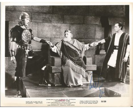 Yul Brynner signed 10x8 Solomon and Sheba black and white original lobby card no 59/328. Yuliy Borisovich Briner better known