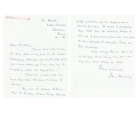 Collection of 7 items signed by Field Marshal John Harding, Chief of Imperial General Staff 1952-55. Includes: 7 x 5. 5 ALS, 