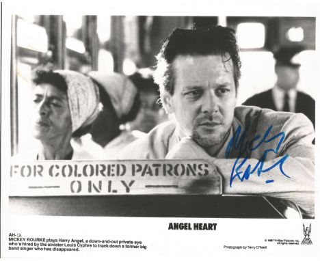 Mickey Rourke signed 10x8 black and white Angel Heart photo. Philip Andre Mickey Rourke Jr. (born September 16, 1952) is an A