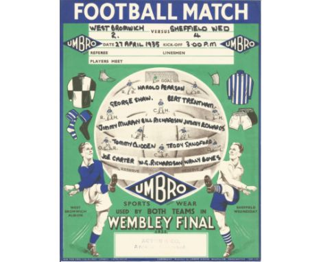 Vintage Football Ephemera Collection, Including Unsigned Vintage Teamsheet 1935, FDC Postmarked West Bromwich Albion First Ma