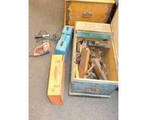 Tool box and tools and three drills