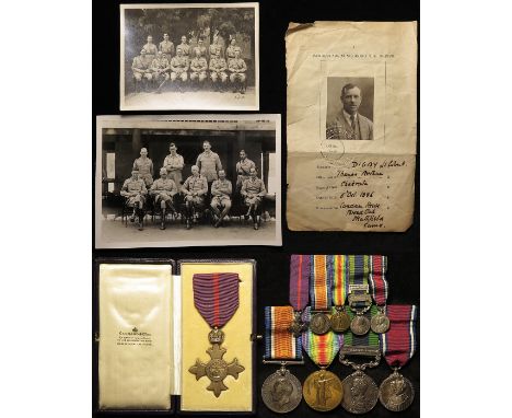 OBE (Mily) group - Cased OBE (M) in Garrard Case, BWM & Victory Medal (Capt T A Digby), India General Service Medal with Wazi