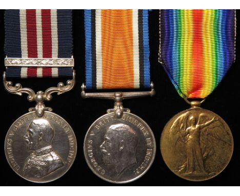 Suffolk Regt Military Medal + Bar Casualty group - MM + Bar (this loose on ribbon) (235319 Pte W H J Phipps 2/Suff. R.) BWM &