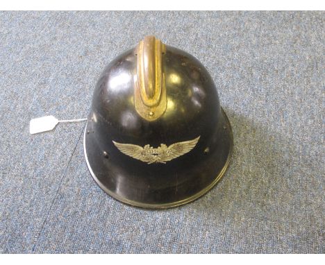 German WW2 captured Czechoslovakia helmet used by the Luftscutz civil defence with most of its original paint finish good dec