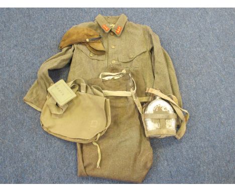 Japanese WW2 NCOs Army tunic & breeches, canteen, haversack, field cap etc a good set, needs viewing.