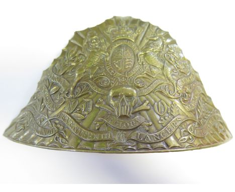Badge a Victorian 17th Lancers Helmet plate, The Duke of Cambridge's Own, GVF