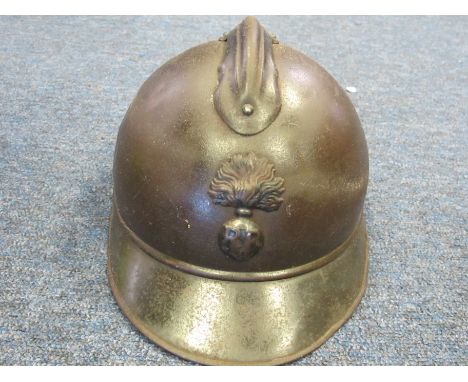 France a WW1 French Poilus Adrien tin Helmet, a little surface rust in places but original paint & liner complete