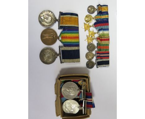 Naval group - BWM & Victory Medal (L.12879 H H Coggin O.S.3. RN), GV Naval LSGCM (L.12379 H H Coggin L.STO. HMS Lucia). With 