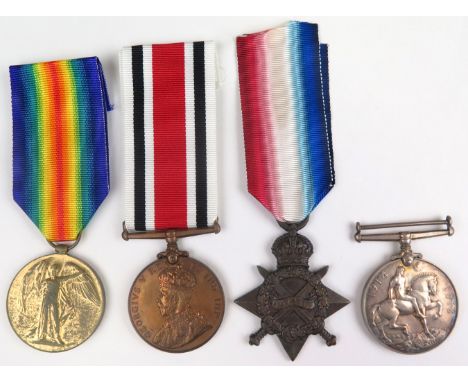 1915 Star Trio to 56575 Pte E W Broadhurst RAMC, with a GV Special Constabulary Medal named William Broadhurst. (4)