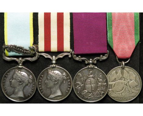 Victorian group - Crimea Medal with Sebastopol clasp (engraved Trump'tr J Hanrahan 6th Dgn Gds), Indian Mutiny Medal no clasp