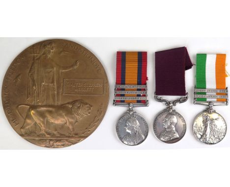 Group - QSA with bars CC/OFS/Belfast (4835 Cpl W S Mullett Rl Scots) KSA with bars SA01 & SA02 (4835 CLR-Serjt W S Mullett Rl