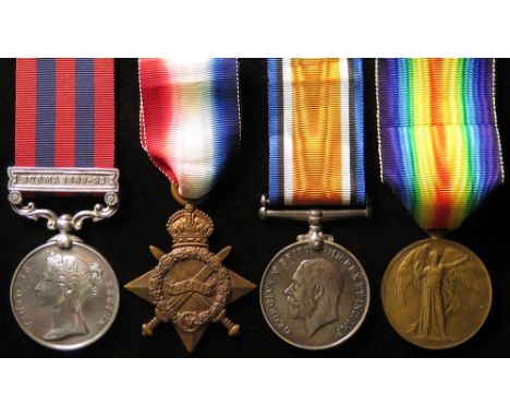 India General Service Medal 1854 clasp Burma 1889-92 (2/Devon Regt), 1915 Star Trio (York Regt) to (Sgt) William James Gill. 