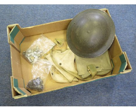 WW2 AFS London fireman’s axe in case with unusual gasmask bag,buttons with a good NFS fireman’s helmet 