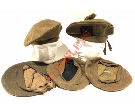 WW2 Period British Army Berets & Bonnets. Comprising: 3x General Service Berets Dated 1945. ... 1945 Belgium makers details. 