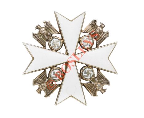 German Third Reich Order of the German Eagle 4th Class by Gebrüder Godet & Co. Berlin. A good scarce breast badge in silver g