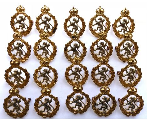 Women’s Royal Army Corps WRAC King’s Crown Cap Badges. Twenty pre 1953 examples of the bi-metal die stamped Other Rank’s cap 