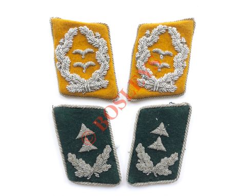 German Third Reich Two pairs of WW2 Luftwaffe Officer’s collar patches A good matching pair of Major’s aluminium wire piped y